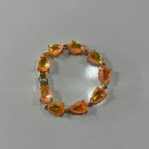Terry Costa Prom Gold and Orange Teardrop Bracelet